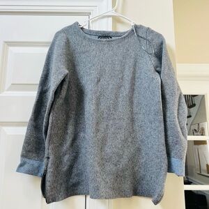 Nanette Lepore Women's Heather Gray Wool Crew Neck Sweater
